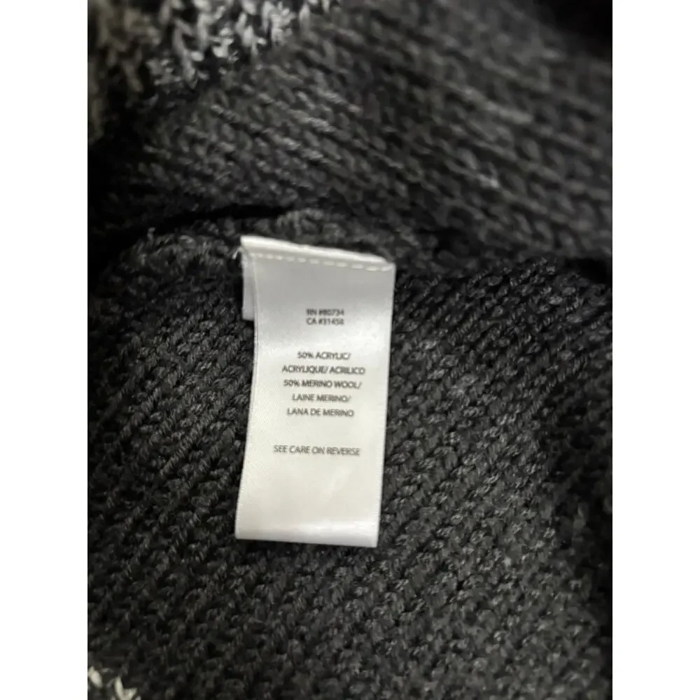 BCBGMAXAZRIA Womens Merino Wool Blend Short Sleeve Wrap‎ Cardigan Sweater Grey L